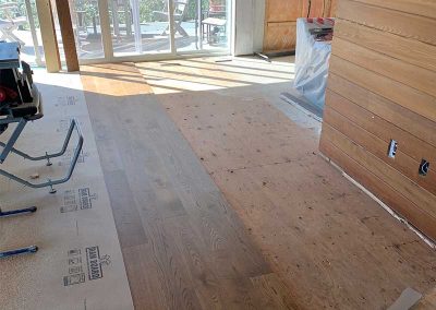 Westside hardwood flooring being installed